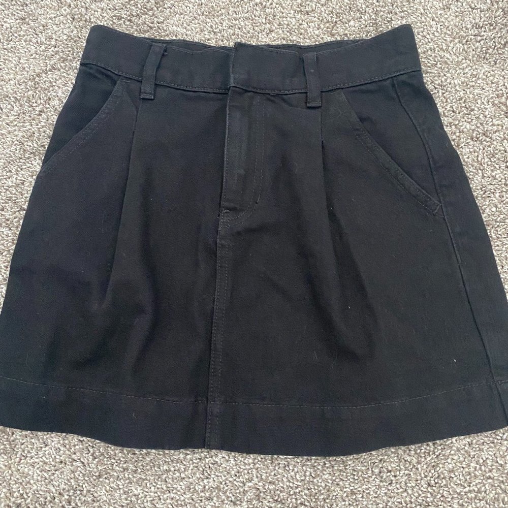 Free People Black Denim Mini Skirt